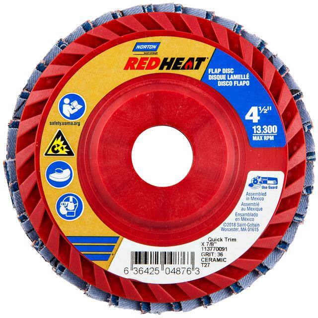 63642504876 4-1/2 x 7/8 In. Red Heat R961 Pl