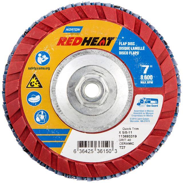 63642536150 7 x 5/8-11 In. Red Heat R961 Pla