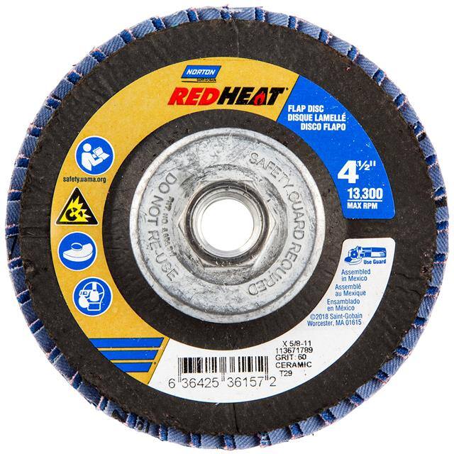 63642536157 4-1/2 x 5/8-11 In. Red Heat R961