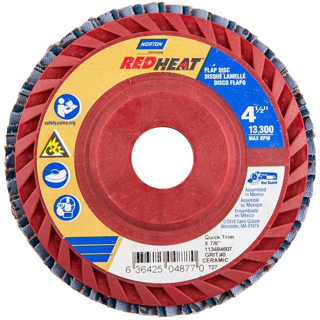63642504877 4-1/2 x 7/8 In. Red Heat R961 Pl