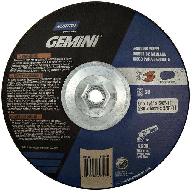 66253049106 9 x 1/4 x 5/8-11 In. Gemini Sauc