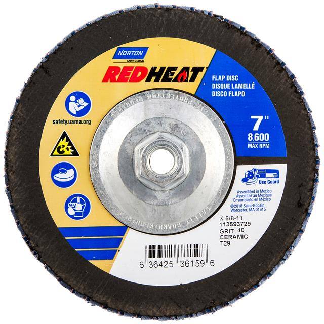 63642536159 7 x 5/8-11 In. Red Heat R961 Fib