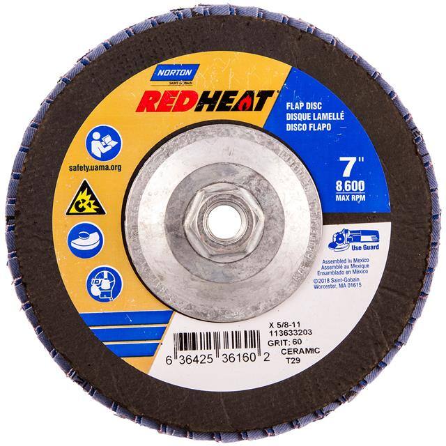 63642536160 7 x 5/8-11 In. Red Heat R961 Fib