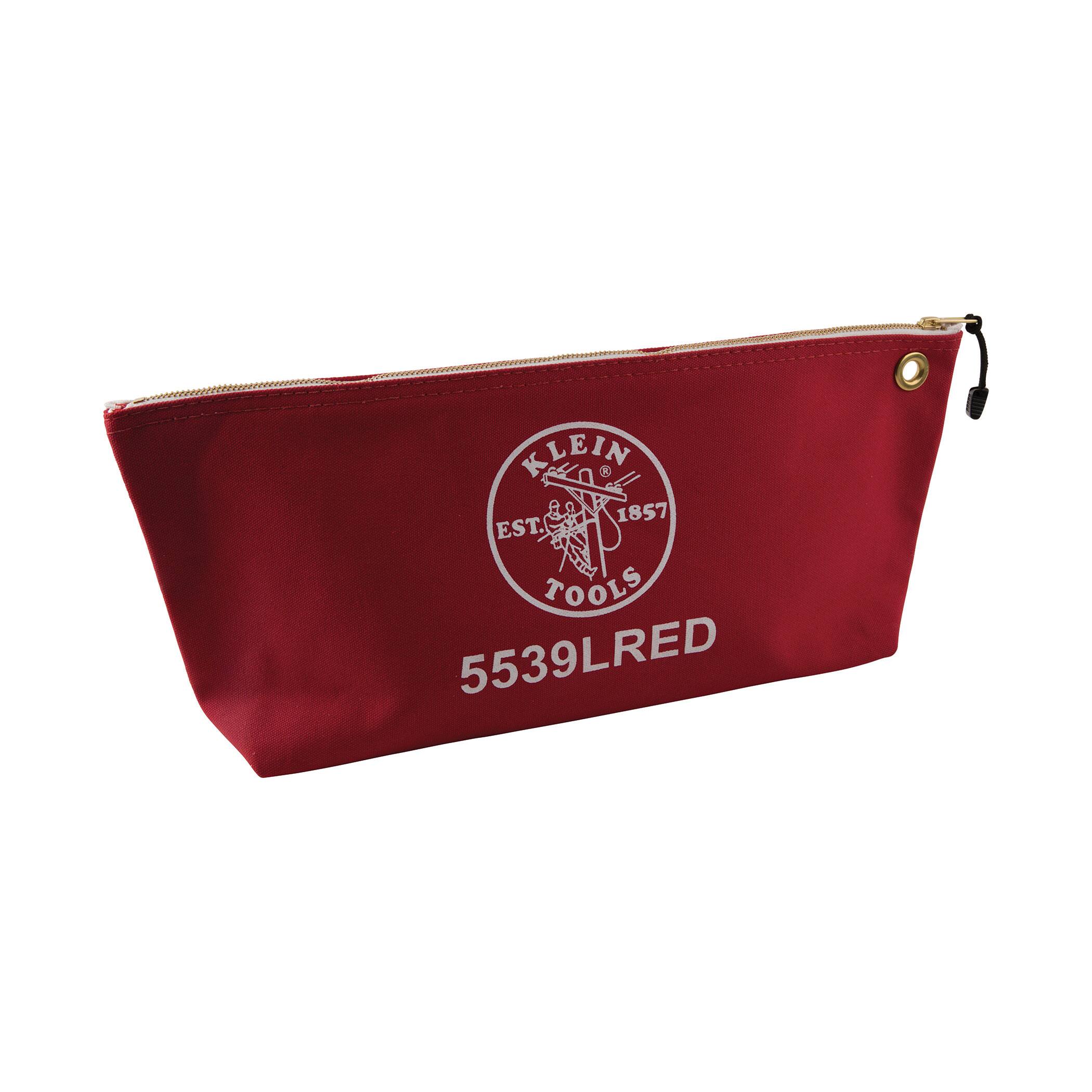 5539LRED LARGE  ZIPPER BAG RED CANVAS