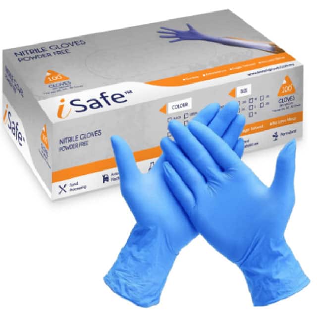 SG-NITR-BLUE-S FG-DISP 100pcs 9" Nitrile Gloves(Blue/S)