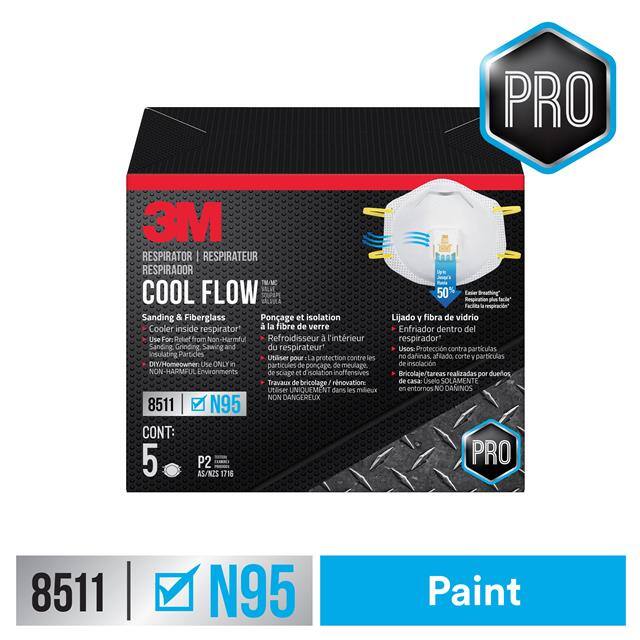 8511PB6-B-PS 3M PAINT SANDING VALVED RESPIRAT