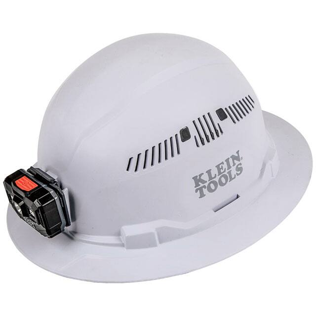 60407RL HARD HAT, VENTED BRIM W/HEADLAMP