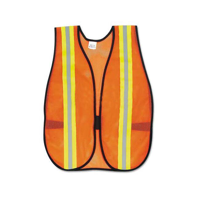 V201R ORANGE SAFETY VEST, 2" REFLECTIV