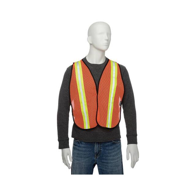 695304 HI-VIS SAFETY VEST, 2" LIME/SILV