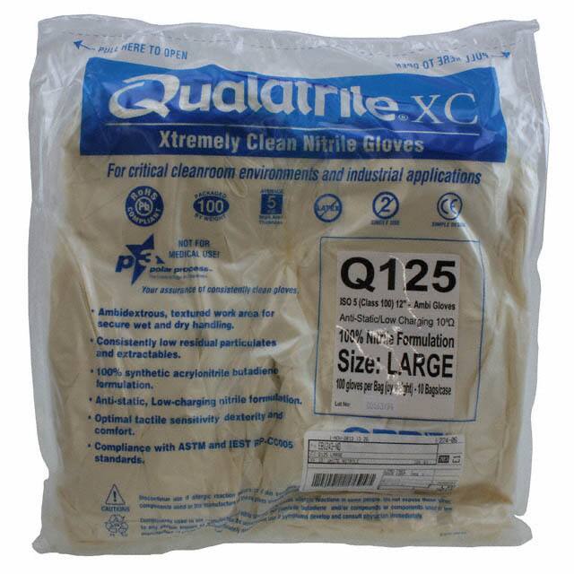 Q125 LARGE DISPSBLE GLOVES NITRILE LG 100PC