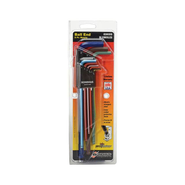 69699 SET 9 BALL END L-WRENCHES, EXTRA