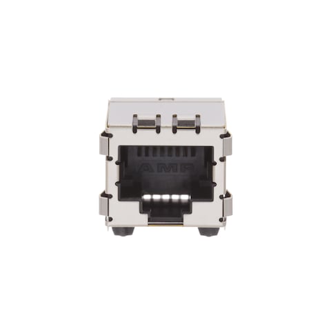 1888068-1 TE Connectivity 1888068-1 is a shielded Cat5 modular jack with 8p8c (RJ45) configuration, 1 port, through hole mounting, and right angle orientation. It features gold-plated phosphor bronze contacts and a board guide.