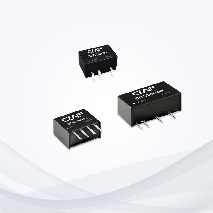 DFXT1-B0305 The CLAF DFXT1-B0305 is an isolated DC/DC converter offering 1500VDC isolation and a wide operating temperature range. It is designed for PCB mounting applications.