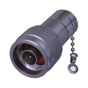 TRM-2053-MC-NNN-02 Cinch TRM-2053-MC-NNN-02 is an N Type male pin coaxial termination plug rated for 50 Ohms, DC to 12.4 GHz, 2W. Features a passivated body and chain. Free hanging, cap mounting.