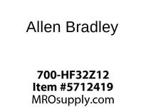 700-HF32Z12 The Allen-Bradley 700-HF32Z12 is a plug-in general purpose relay featuring DPDT contacts and a 12V DC coil. It offers a 12A switching current.