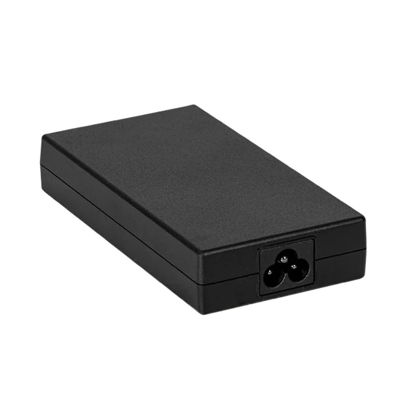 ADT-120A19AA F-A The Delta Electronics ADT-120A19AA F-A is a 120W AC/DC desktop adapter with a 19.5V output voltage and 6.15A current. It features an IEC 320-C6 input connector and a barrel plug output.