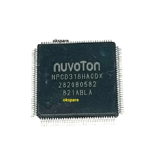 NPCD318HA0DX The Nuvoton NPCD318HA0DX is an Embedded Controller (EC) / Keyboard Controller (KBC) IC designed for industrial PCs and laptops. It features a QFP-128 package and manages critical system functions.