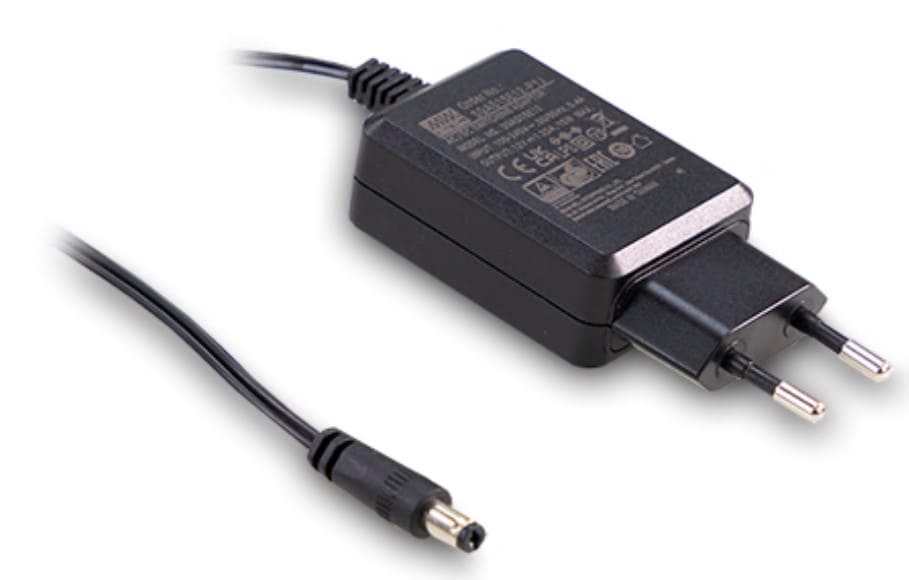 SGAS15E24-P1J The Mean Well USA SGAS15E24-P1J is a 15W AC/DC wall mount adapter providing a 24VDC output at 625mA. It features a compact, space-saving design with universal AC input.