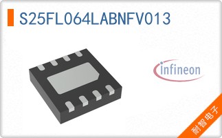 S25FL064LABNFV013 The Infineon S25FL064LABNFV013 is a 64Mbit SPI/QUAD NOR Flash Memory. It operates with a clock frequency of 108 MHz and a voltage range of 2.7V to 3.6V.