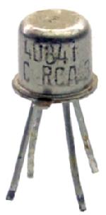 40841 The RCA 40841 is a Dual Gate protected MOS-FET transistor. It is housed in a TO-72 package.