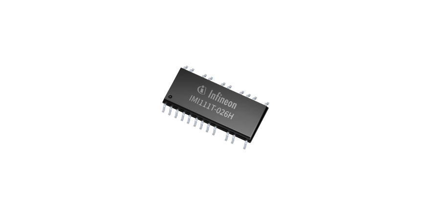 IMM101T-046M The Infineon IMM101T-046M is an integrated motor driver module from the iMOTION™ IPM series. It features a 600V blocking voltage and a compact 12x12mm PQFN package.