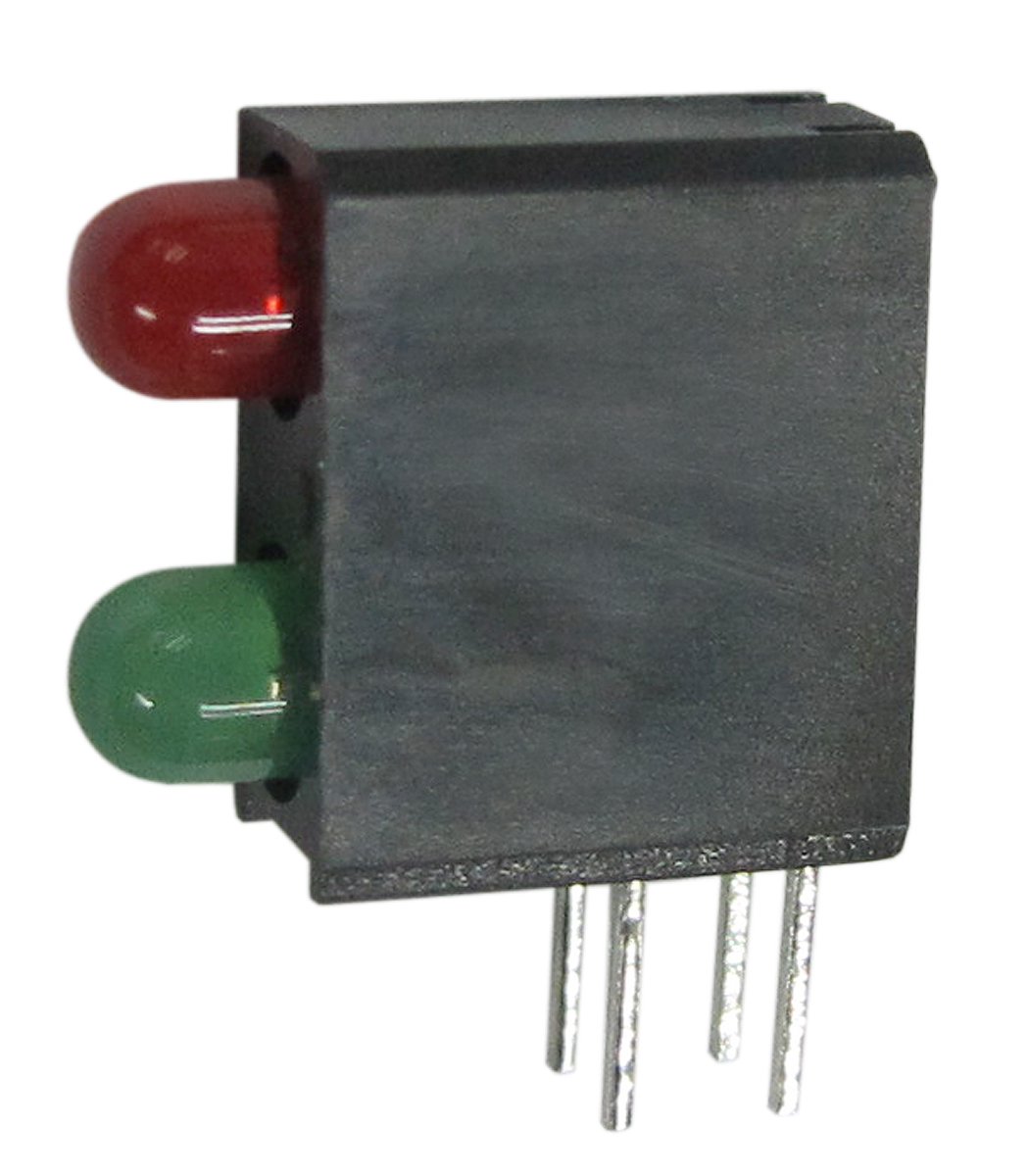 L-710A8MD/1I1GD The Kingbright L-710A8MD/1I1GD is a Green & Red Right Angle PCB LED Indicator. It features 2 LEDs and a through-hole mounting type.