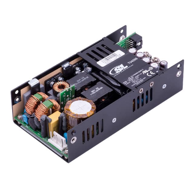 TU425S24EF The SL Power Electronics TU425S24EF is a 403W AC/DC converter featuring a 24V output and universal input. It is designed for industrial applications with a chassis mount.