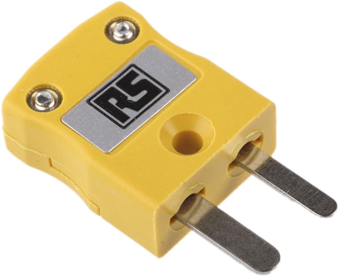 455-9534 This RS PRO miniature in-line thermocouple plug connector is designed for Type K thermocouples. It features BS colour coding and a rugged glass-filled thermoplastic housing.