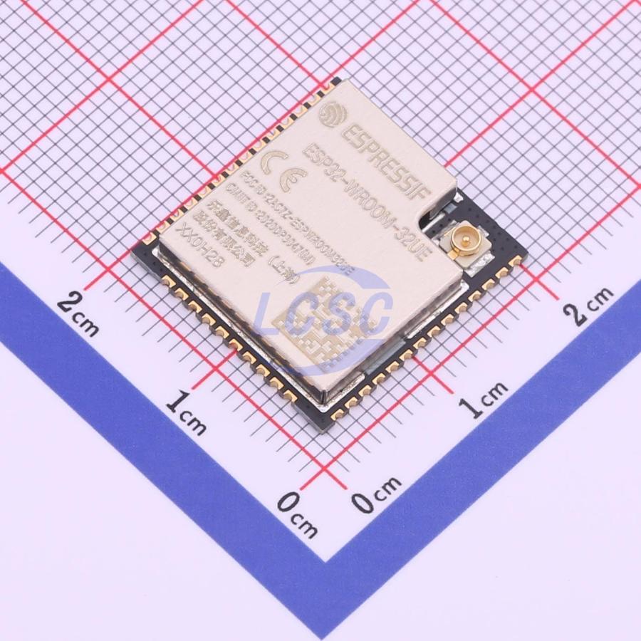 ESP32-WROOM-32UE-N16 The Espressif Systems ESP32-WROOM-32UE-N16 is an RF Transceiver Module featuring 16MB Flash memory and supporting 802.11b/g/n Wi-Fi and Bluetooth v4.2. It operates within the 2.4GHz frequency band.