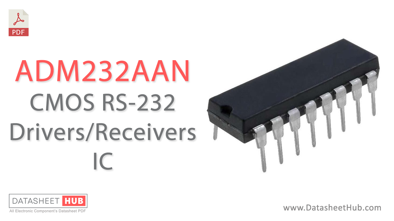 ADM232AAN The Analog Devices ADM232AAN is a high-speed RS-232 line driver and receiver IC. It operates from a single 5V supply and offers a transmission rate of up to 200 kB/s.