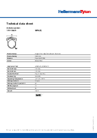 191-10049 The HellermannTyton 191-10049 is a SNP4(E) Snapper Hose Clip designed for tubes and harnesses. It operates within a temperature range of -40°C to +85°C.