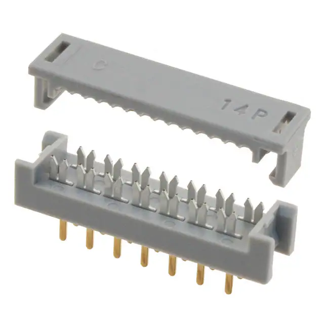9170149622 The HARTING 9170149622 is a 14-position ribbon cable DIP header connector with IDC termination and a beige color. It features through-hole mounting and tin contact finish.
