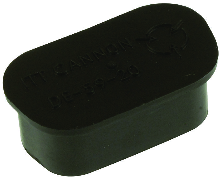 DC-60-20 Dust cap for 37-position male D-Sub connectors from ITT Cannon. Provides protection against dust and contaminants.