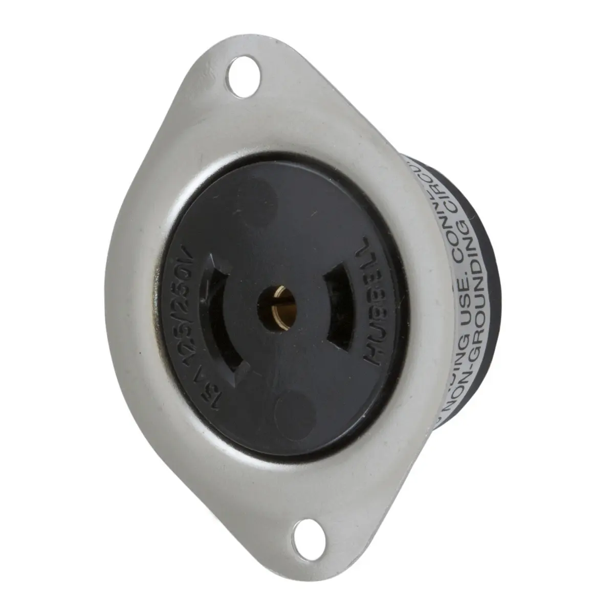 HBL7487 The Hubbell HBL7487 is a Midget Twist-Lock industrial flanged receptacle. It is rated for 15A at 125/250V AC and features a 3-pole, 3-wire non-grounding configuration.