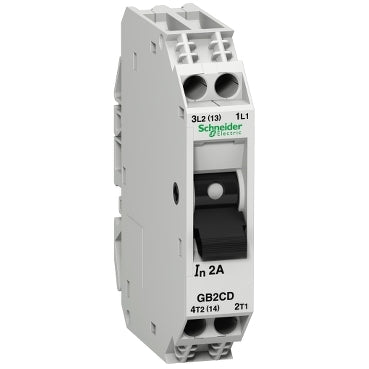 GB2CD05 The Schneider Electric GB2CD05 is a TeSys GB2 thermal magnetic circuit breaker with 1 pole + neutral. It offers a 0.5A current rating and a 50kA breaking capacity.