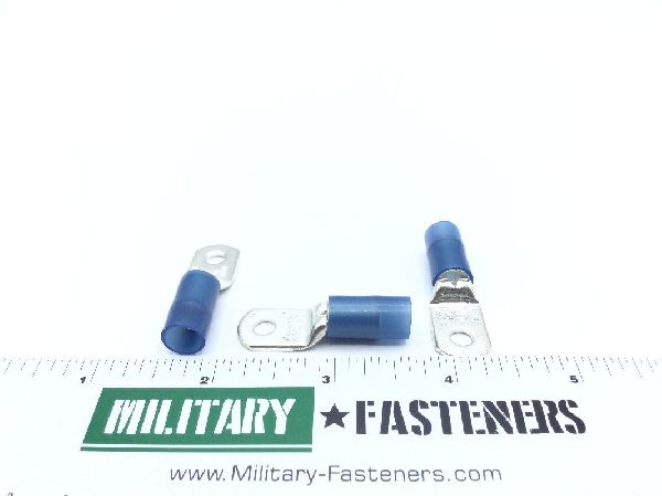 MS25036-119 The MS25036-119 is an insulated ring terminal from Military Spec, designed for 6 AWG wire with a #10 stud size. It features a blue polyamide or vinyl insulated sleeve.