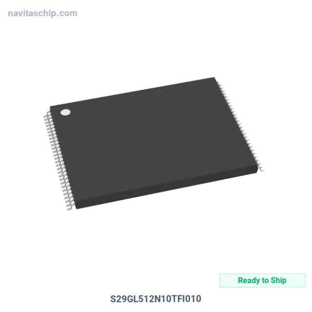 S29GL512N10TFI010 The Spansion S29GL512N10TFI010 is a 512Mbit parallel NOR flash memory device. It features a 100ns access time and operates from a 2.7V to 3.6V supply voltage.