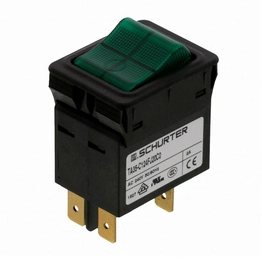 203-2-1-64-103-5-1-15 The Sensata 203-2-1-64-103-5-1-15 is a magnetic circuit breaker with a 10A current rating and 250V voltage rating. It features a rocker actuator and is designed for panel mounting.