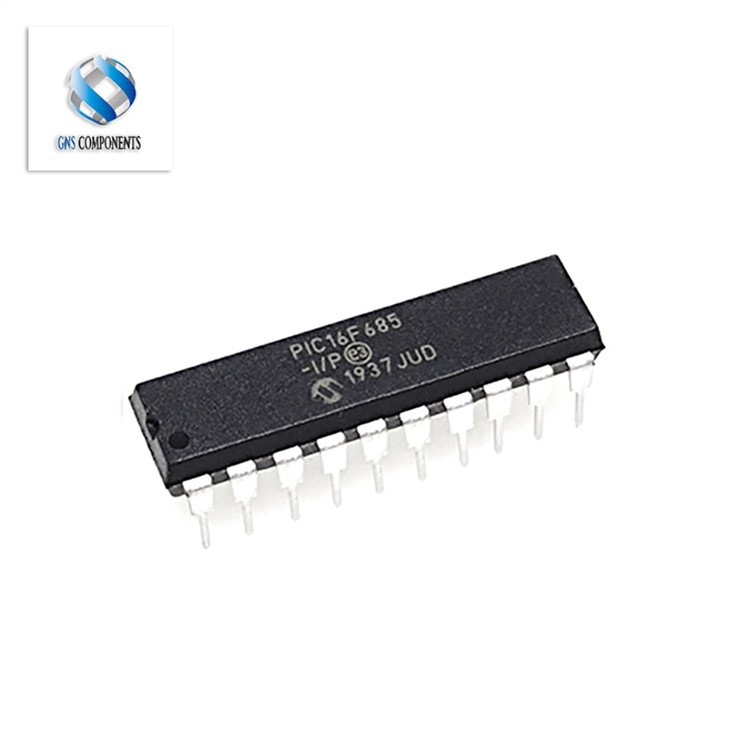 PIC16F685-I/P The PIC16F685-I/P is an 8-Bit CMOS Microcontroller from MCP featuring a high-performance RISC CPU and nanoWatt technology. It operates at speeds up to 20 MHz.