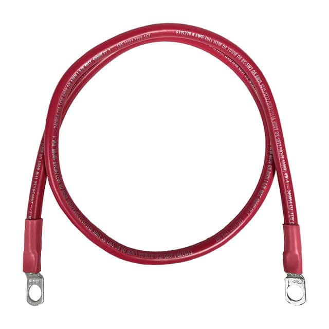 4-3MBCRED300 #4BTRYCBL: RED 300"L, 3/8" LUGS