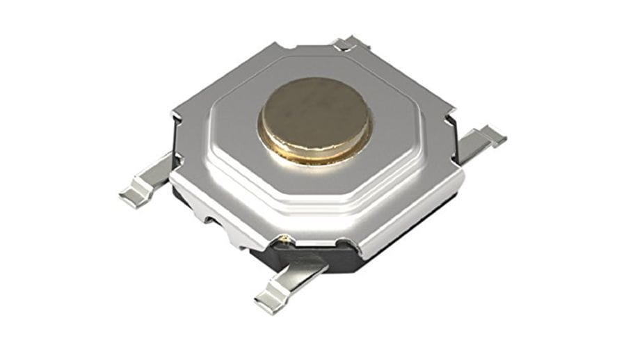 SKQGADE010 The Alps Alpine SKQGADE010 is a tactile switch designed for general electronic equipment. It features a surface mount design with a 1.5mm height and a sharp operating feel.