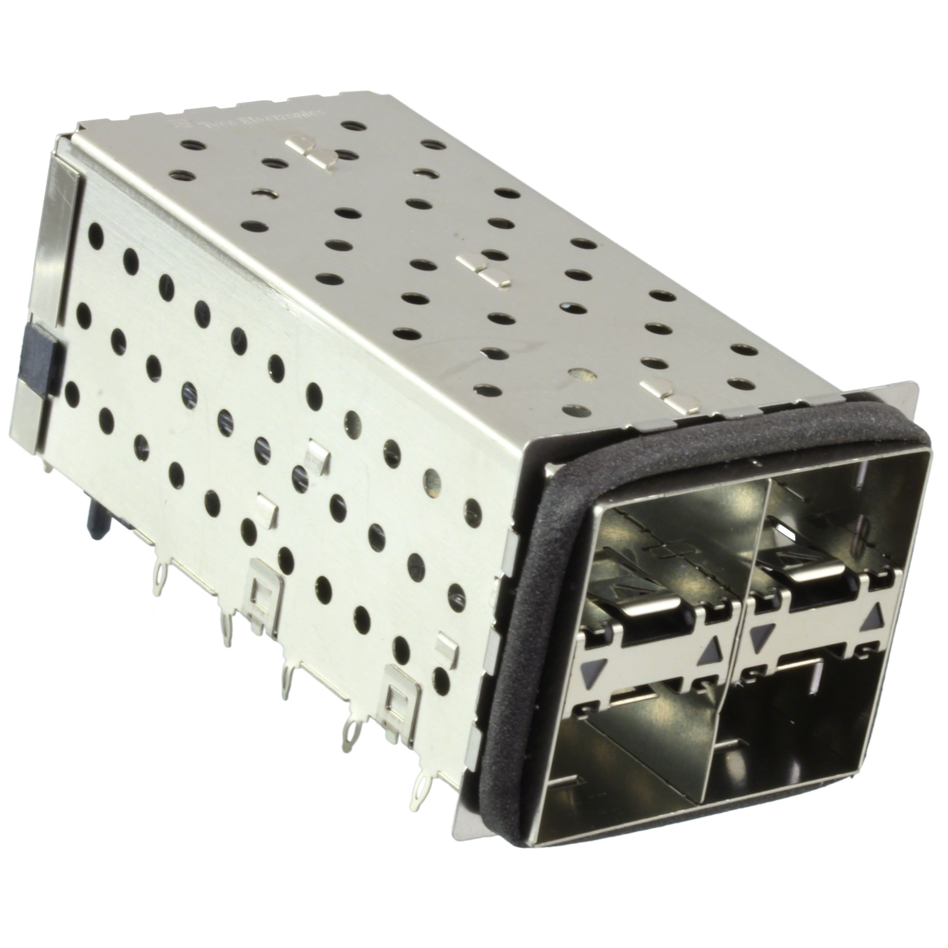 2007417-7 CONN SFP+ RCPT W/CAGE 2X2 80P RA