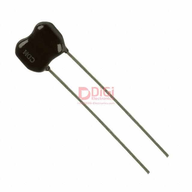 CD15FC621JO3 The Cornell Dubilier Electronics CD15FC621JO3 is a 620pF mica capacitor with a ±5% tolerance and a 300V rated voltage. It features through-hole mounting.
