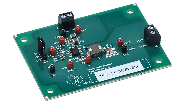 TPS54328 The Texas Instruments TPS54328 is a 4.5V to 18V input, 3A synchronous step-down DC DC switching regulator. It utilizes D-CAP2 mode for fast transient response and supports Eco-Mode for high efficiency at light loads.