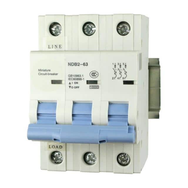 NDB2-63C50-3 DIN rail mount circuit breaker,