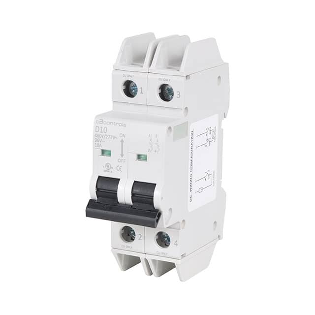 1100-CB2D2U10 UL 489, 2 POLE, 10A TRIP CURVE D