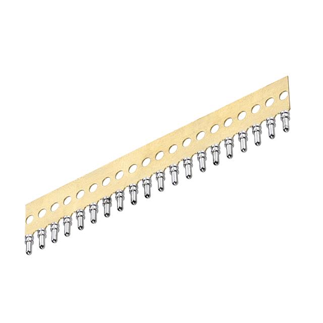 D01-9942001 20-position single row (1x20) SIL header with slotted contacts, 2.54mm pitch, through hole solder termination, and tin finish.