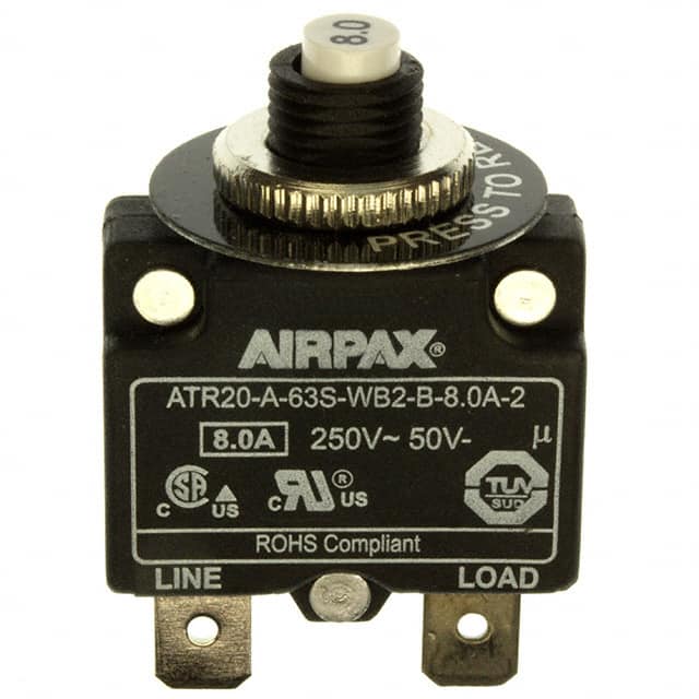 ATR20-A-63S-WB2-B-8.0A-2 CIR BRKR THRM 8A 250VAC 50VDC