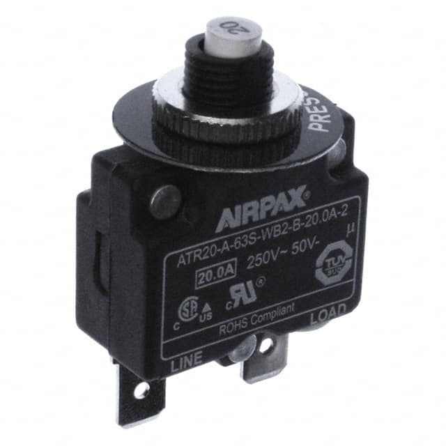 ATR20-A-63S-WB2-B-20.0A-2 CIR BRKR THRM 20A 250VAC 50VDC