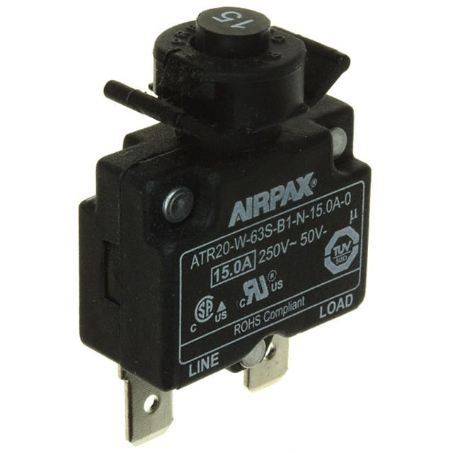 ATR20-W-63S-B1-N-15.0A-0 CIR BRKR THRM 15A 250VAC 50VDC